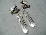 Expressive Navajo Sterling Silver Dangle Earrings Native American-Nativo Arts