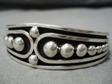 Important Navajo President Jon Nez Sterling Silver Native American Bracelet-Nativo Arts