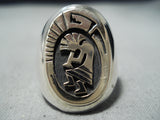Unique Navajo Native American 14k Gold Kokopelli Sterling Silver Ring-Nativo Arts