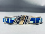 Ervin Haskie Vintage Native American Navajo Lapis Sterling Silver Bracelet-Nativo Arts