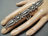 Biggest Crazy Alex Sanchez Vintage Native American Navajo Repoussed Sterling Silve Rring-Nativo Arts