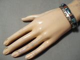 Native American Intricate!! Vintage Benny Zuni Turquoise Sugulite Sterling Silver Bracelet-Nativo Arts