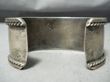 Intense Vintage Native American Navajo Carico Lake Turquoise Sterling Silver Bracelet Old-Nativo Arts
