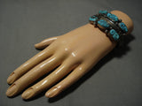 Native American Important Vintage Santo Domingo Julian Lovato Turquoise Sterling Silver Bracelet-Nativo Arts