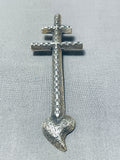 Incredible Vintage Native American Navajo Sterling Silver Cross Pendant-Nativo Arts