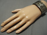 Early 1900's Vintage Native American Navajo Sterling Silver Whirling Log Bracelet-Nativo Arts