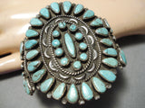 One Of The Best Vintage Native American Navajo Caerico Lake Turquoise Sterling Silver Bracelet-Nativo Arts