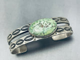 Bold Orvil Jack Turquoise Vintage Native American Navajo Sterling Silver Bracelet-Nativo Arts