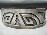 Rare Vintage Native American Hopi Sterling Silver Geomtric Bracelet-Nativo Arts