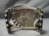 Biggest Best Vintage Native American Navajo Zuni Chief Turquoise Inlay Sterling Silver Bracelet-Nativo Arts