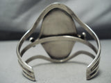 Towering Vintage Native American Navajo Turquoise Sterling Silver Shadow Bracelet Old-Nativo Arts