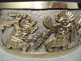 Gold Kachina Navajo Sterling Silver & Gf Storyteller Bracelet Native American-Nativo Arts