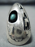 Fantastic Vintage Navajo Turquoise Sterling Silver Ring Native American Old-Nativo Arts