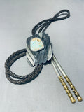 Crazy Workmanship Vintage Native American Navajo Turquoise Sterling Silver Bolo Tie-Nativo Arts