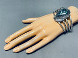 One Of The Best Vintage Native American Navajo Spiderweb Turquoise Sterling Silver Bracelet-Nativo Arts