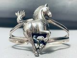 Rare Running Horse Vintage Southwest Sterling Silver Bracelet Cuff-Nativo Arts
