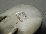 Native American Important Ben Begaye Huge Circle Turquoise Sterling Silver Ring-Nativo Arts