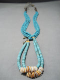 Extremely Rare Vintage Native American Navajo Rectangular Turquoise Necklace Old-Nativo Arts