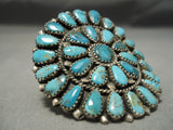 Superior Red Tso Teardrop Turquoise Vintage Native American Navajo Sun Sterling Silver Ring-Nativo Arts