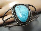 Magnificent Vintage Native American Navajo Old Kingman Turquoise Sterling Silver Bracelet-Nativo Arts