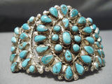 Museum Vintage Native American Navajo Earlier Turquoise Sterling Silver Bracelet Old-Nativo Arts
