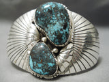Important Last Chance Turquoise Vintage Native American Navajo Sterling Silver Bracelet-Nativo Arts