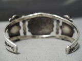 Unique!! Vintage Native American Navajo Freddie Chavez Sterling Silver Turquoise Bracelet-Nativo Arts