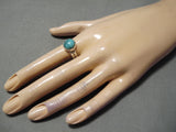 Important Vintage Native American Navajo Spiderweb Turquoise Sterling Silver Ring-Nativo Arts