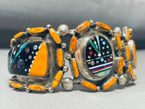 One Of The Best Vintage Space Inlay Turquoise Sterling Silver Bracelet-Nativo Arts