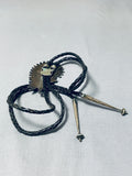 Museum Vintage Native American Zuni Blue Gem Turquoise Sterling Silver Bolo-Nativo Arts