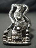 One Of The Most Unique Native American Navajo Sterling Silver Huge Ring!-Nativo Arts