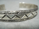 Fabulous Vintage Navajo Native American Sterling Silver Bracelet Old-Nativo Arts