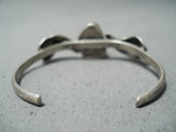 Marvelous Vintage Native American Navajo Morenci Turquoise Sterling Silver Baby Bracelet Old-Nativo Arts