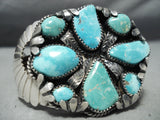 Vivid Carico Lake Turquoise Vintage Native American Navajo Sterling Silver Bracelet Old-Nativo Arts