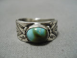 Fabulous Jeanette Dale Native American Navajo Natural Royston Turquoise Sterling Silver Ring-Nativo Arts