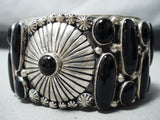Nost Unqiue Vintage Tommy Moore Vintage Native American Navajo Onyx Sterling Silver Bracelet-Nativo Arts