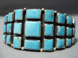 Important Vintage Native American Navajo Verdy Jake Blue Turquoise Sterling Silver Bracelet-Nativo Arts
