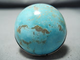 Beautiful Vintage Native American Navajo Turquoise Earth Dome Sterling Silver Ring-Nativo Arts