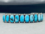 Astonishing Vintage Native American Navajo Morenci Turquoise Sterling Silver Bracelet-Nativo Arts