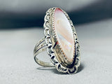 Striking Vintage Native American Navajo Abalone Sterling Silver Ring-Nativo Arts