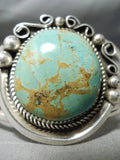 Huge Leslie Nez Vintage Native American Navajo Royston Turquoise Sterling Silver Bracelet-Nativo Arts