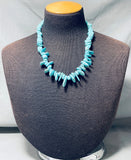 Beautiful Vintage Native American Navajo Kingman Turquoise Sterling Silv Er Necklace-Nativo Arts