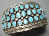 Superior Vintage Native American Navajo Turquoise Sterling Silver Bracelet Old-Nativo Arts