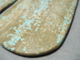 One Of The Biggest Ever #8 Turquoise Native American Sterling Silver Earrings-Nativo Arts