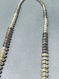 Hand Hammered Sterling Silver Vintage Native American Navajo Bead Necklace-Nativo Arts
