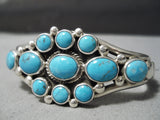 Important Vintage Native American Navajo Verdy Jake Turquoise Sterling Silver Bracelet-Nativo Arts