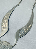 Phil Poseyesva Rare Vintage Native American Hopi Sterling Silver Necklace-Nativo Arts