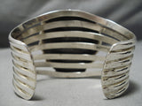 Breathtaking Vintage Native American Navajo #8 Turquoise Mine Sterling Silver Bracelet Old-Nativo Arts