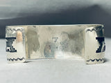 Extremely Unique Vintage Native American Navajo Geomtric Sterling Silver Bracelet-Nativo Arts