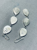 Exquisite Native American Navajo Synth. Opal Sterling Silver Earrings-Nativo Arts